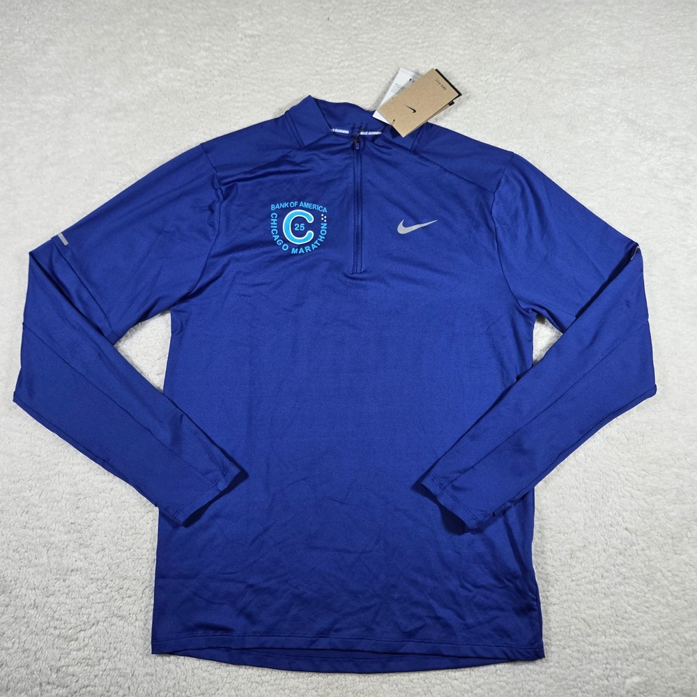 Nike Chicago Marathon 2025 Dri-FIT UV 1/4 Zip Blue Running Pullover HQ4199-539 S